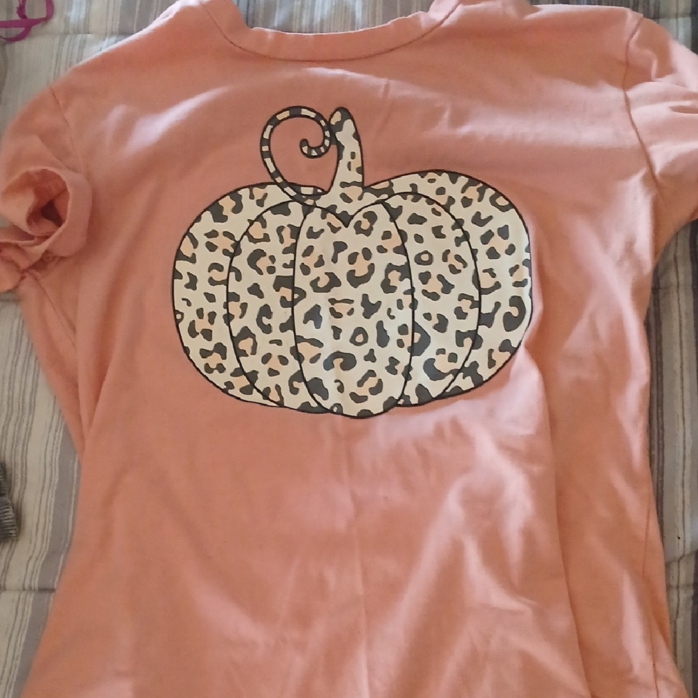 Girls Peach Pumpkin Graphic Tee